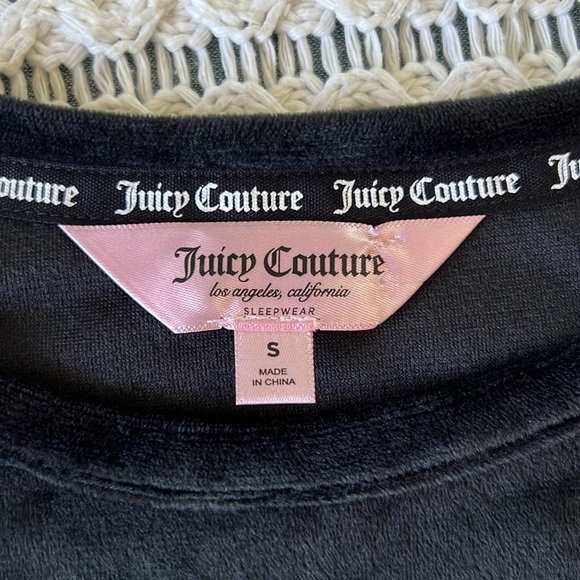 JUICY COUTURE 90s Y2K Inspired Velour Lounge Sleep Set Black | S - Picture 6 of 11